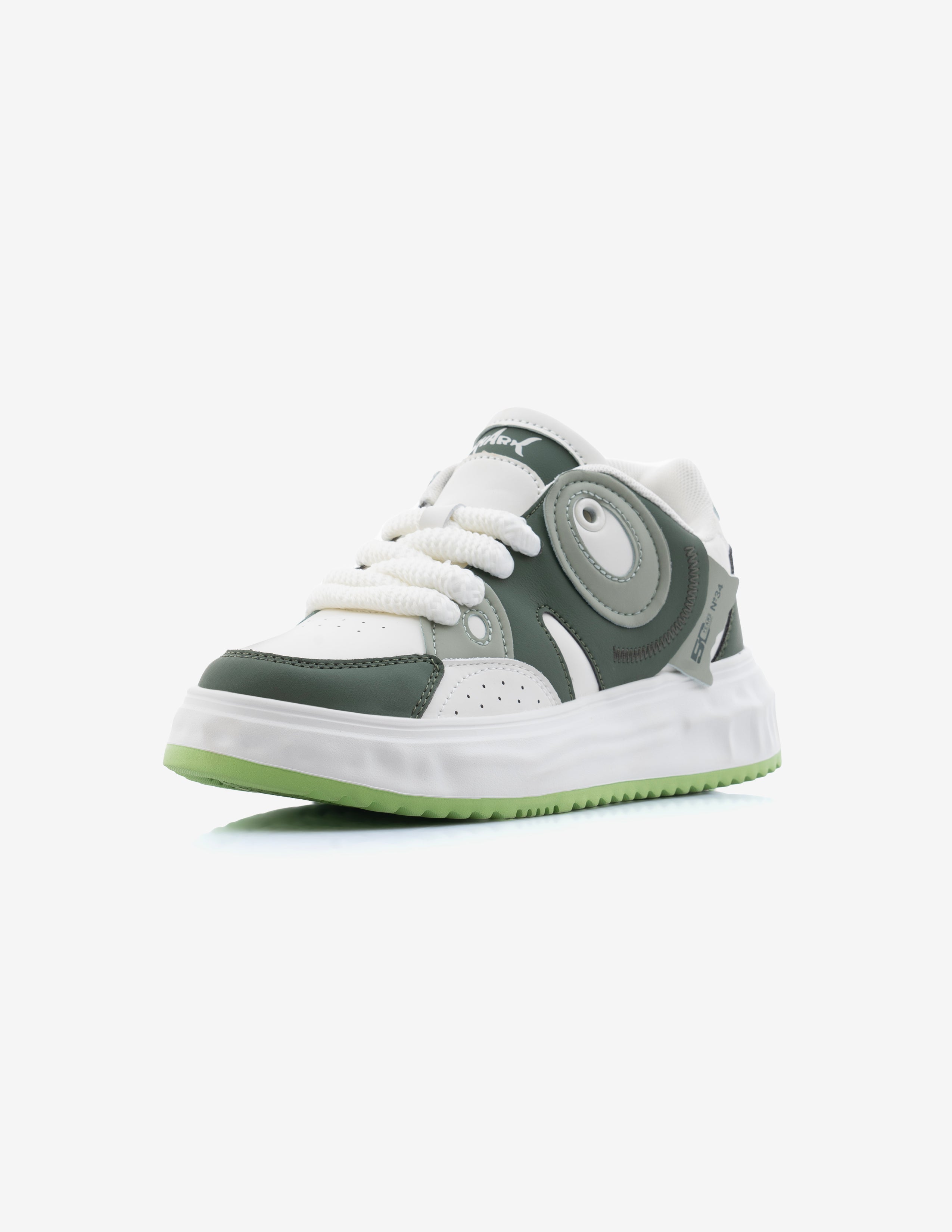 Shark Fury Women's Forest Green Low-Top Designer Sneakers